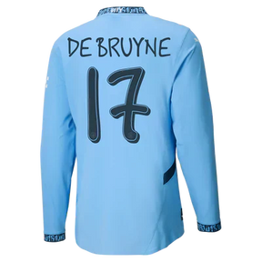 #17 De Bruyne Manchester City Titular Camiseta 2024/2025 Long Sleeve
