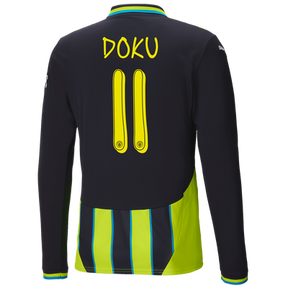 #11 Doku Manchester City Visitante Camiseta 2024/2025 Long Sleeve
