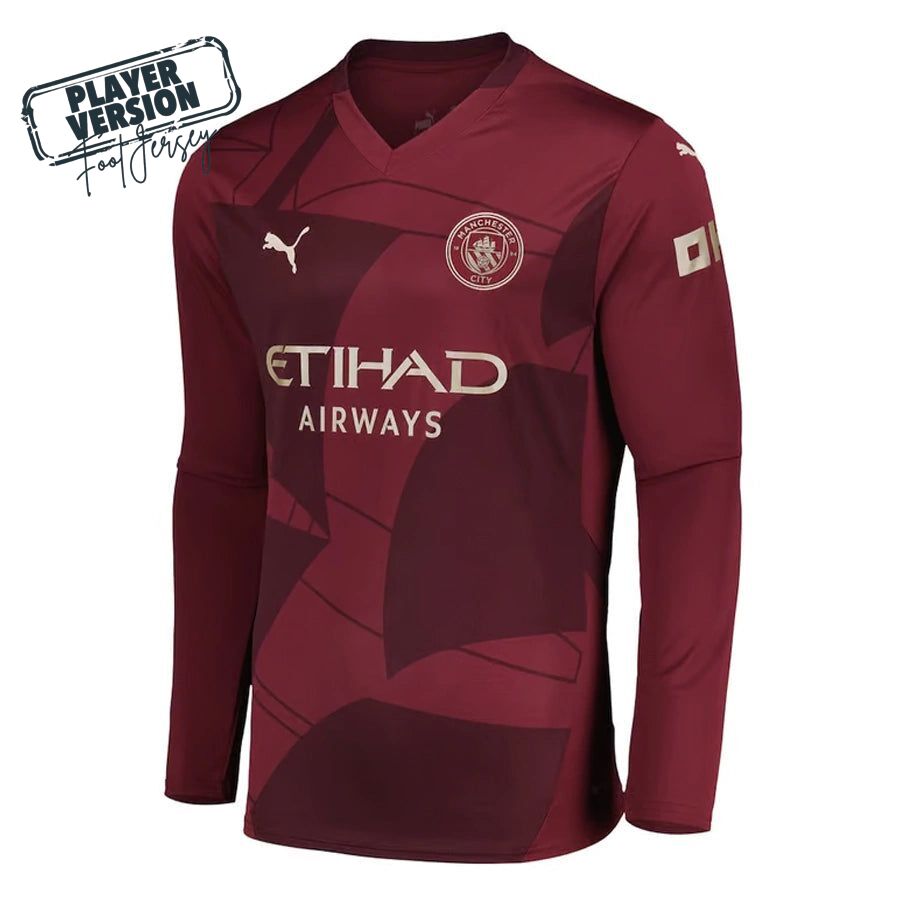 Manchester City Jugador Tercera Camiseta 2024/2025 Long Sleeve