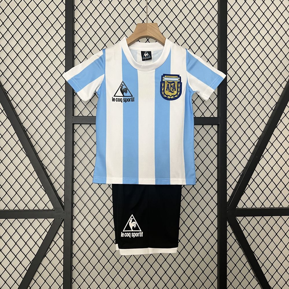 Camiseta Argentina Retro 1986 para niﾃｱos