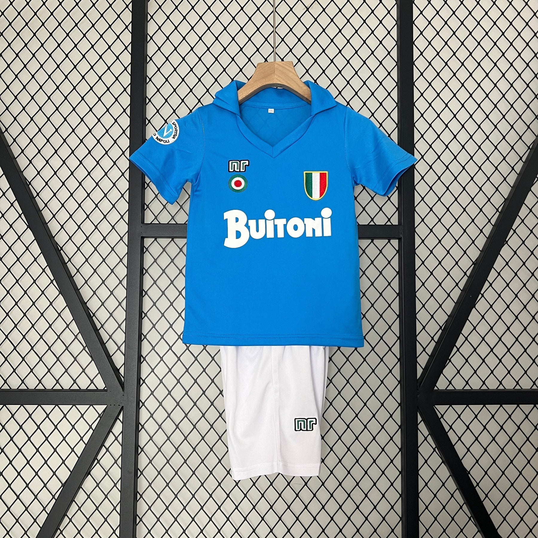CAMISETA NAPOLI I 87/88 CONJUNTO INFANTIL (RETRO) - Vitrine Futebolística