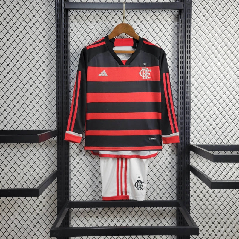CAMISETA FLAMENGO MANGA LARGA I 24/25 CONJUNTO INFANTIL - Vitrine Futebolística